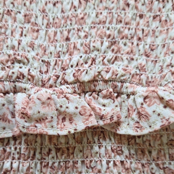 Mable Pink Floral 'Daphne' Smocked Tiered Midi Dress - Size S - Picture 5 of 8